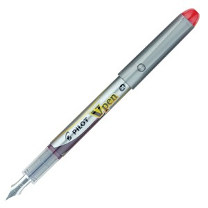 PİLOT V-PEN SİLVER DOLMA KALEM KIRMIZI (51002050)(SVP-4M-R)