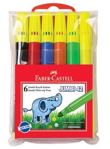 FABER-CASTELL JUMBO 42 NEON KEÇELİ KALEM 6 RENK (030642)