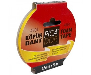  PİCADOR ÇİFT TARAFLI KÖPÜK BANT 12mmx5m ASKILI (KO001)