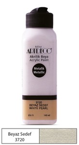 ARTDECO 071R METALİK AKRİLİK BOYA 3720 BEYAZ SEDEF 140ml