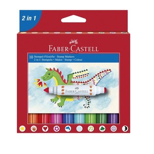  FABER-CASTELL 2İN1 JUMBO KEÇELİ KALEM 10 RENK (155170)