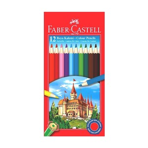 FABER-CASTELL KURU BOYA TAM BOY 12 RENK KARTON KUTULU (116312)