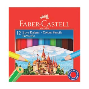  FABER-CASTELL KURU BOYA YARIM BOY 12 RENK KARTON KUTU (116412)