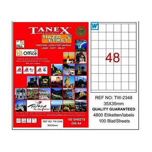 TANEX 2348 LASER ETİKET 35x35mm 72x100 7200 ADET