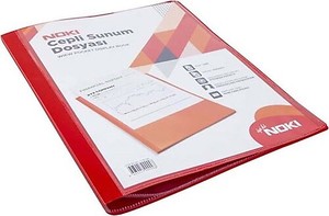 NOKİ 64180-N-080 CEPLİ SUNUM DOSYASI A4 KIRMIZI 80Lİ