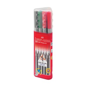 FABER-CASTELL GRİP FİNEPEN 0.4mm KEÇE UÇ 10 RENK PLASTİK KUTU (5020151611)
