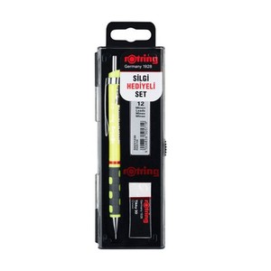 ROTRİNG TİKKY VERSATİL KALEM+05 UÇ+SİLGİ SETİ NEON SARI (KK07)