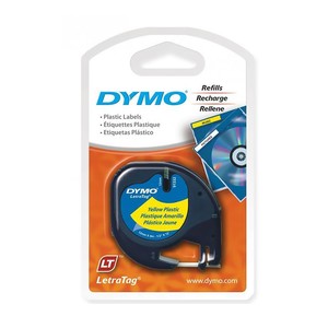DYMO 59423 LETRATAG PLASTİK ŞERİT 12mmx4m SARI (S0721620)
