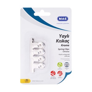 MAS 941 METAL KISKAÇ NO:3 BEYAZ 4LÜ BLİSTER