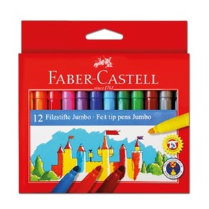  FABER-CASTELL YIKANABİLİR JUMBO KEÇELİ KALEM 12 RENK (554312)