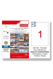 TANEX 2294 LASER ETİKET 210x294 1x100 100 ADET