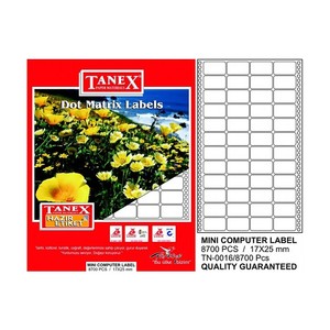 TANEX BİLGİSAYAR SÜREKLİ FORM ETİKETİ 17x25mm 8700 ADET