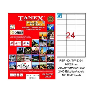  TANEX 2324 LASER ETİKET 70x35mm 24x100 2400 ADET