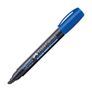 FABER-CASTELL 54 PERMANENT MARKÖR KOLİ KALEMİ KESİK UÇ MAVİ (5040152760)