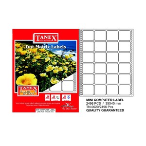  TANEX BİLGİSAYAR SÜREKLİ FORM ETİKETİ 35x45mm 2496 ADET