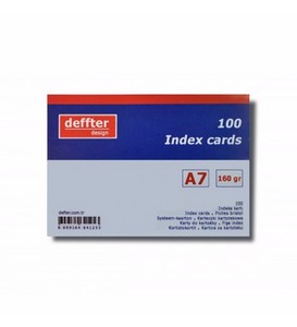 DEFFTER 64269-4 İNDEKS KART A7 DÜZ BEYAZ 100LÜ 170gr (KARTOTEKS)