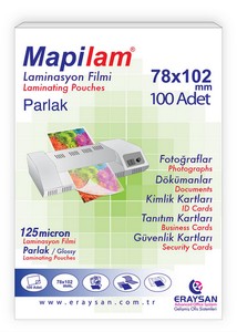  MAPİLAM LAMİNASYON FİLMİ 78x102 125mic 100LÜ