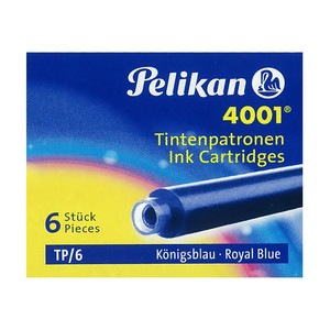 PELİKAN 4001 KÜÇÜK BOY DOLMA KALEM KARTUŞU MAVİ 6LI