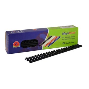 MAPİBİND PLASTİK SPİRAL 6mm SİYAH 100LÜ