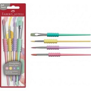 FABER-CASTELL SOFT TOUCH SULU BOYA FIRÇASI SET 4LÜ PASTEL (4-8-10-12)(5179481620)