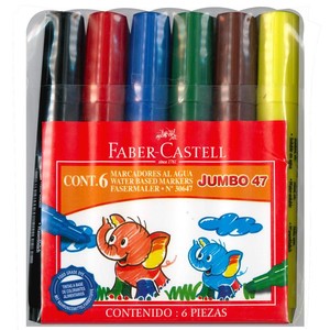 FABER-CASTELL JUMBO 47 PERMANENT MARKÖR KOLİ KALEMİ 6 RENK (5068030647)