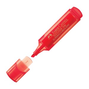 FABER-CASTELL ŞEFFAF GÖVDE FOSFORLU KALEM KIRMIZI (5030154621)