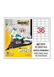 EKSTRAFİX 5035 LASER ETİKET 52.5x33mm36x100 3600 ADET